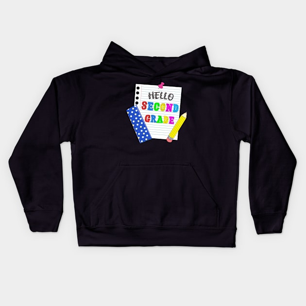 Hello Second Grade - 2nd Grade Gift Kids Hoodie by TeeDesignsWorks